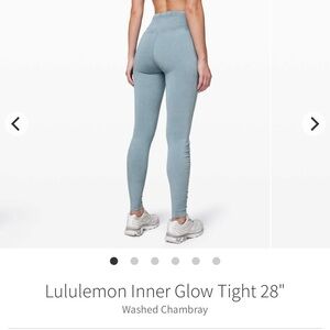 Lululemon Inner Glow Tight 28" Washed Chambray blue 6